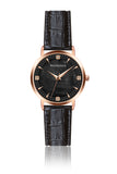 Alsfeld Croco Black Leather Watch