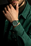 Aurich Croco Dark Green Leather Watch